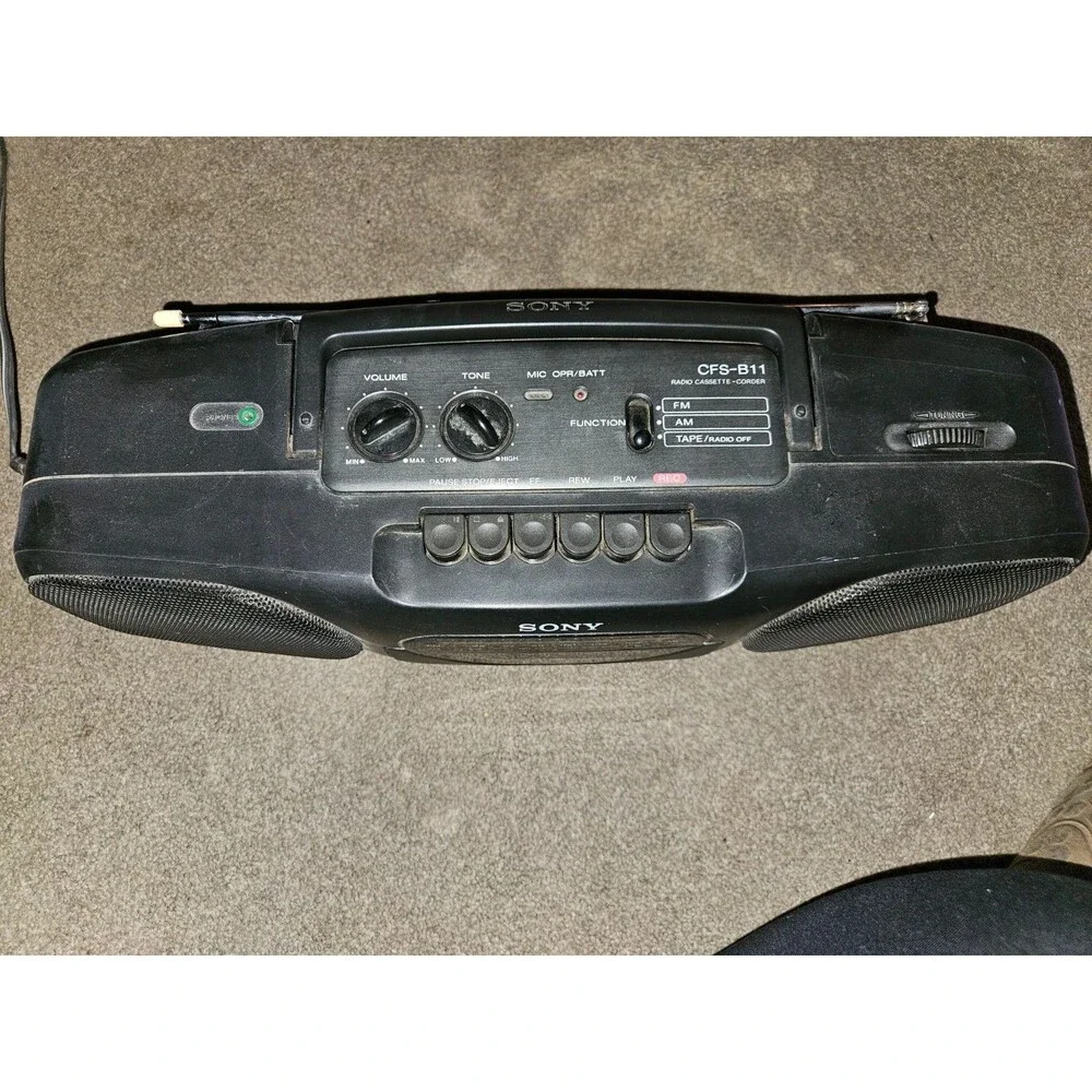 Sony CFS-B11 Portable AM FM Radio Cassette Boombox Tested Working